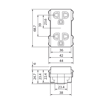 Ổ cắm đôi 3 chấu Panasonic Bình Dương